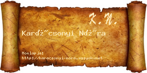 Karácsonyi Nóra névjegykártya