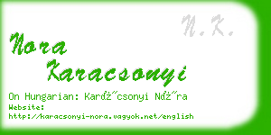 nora karacsonyi business card